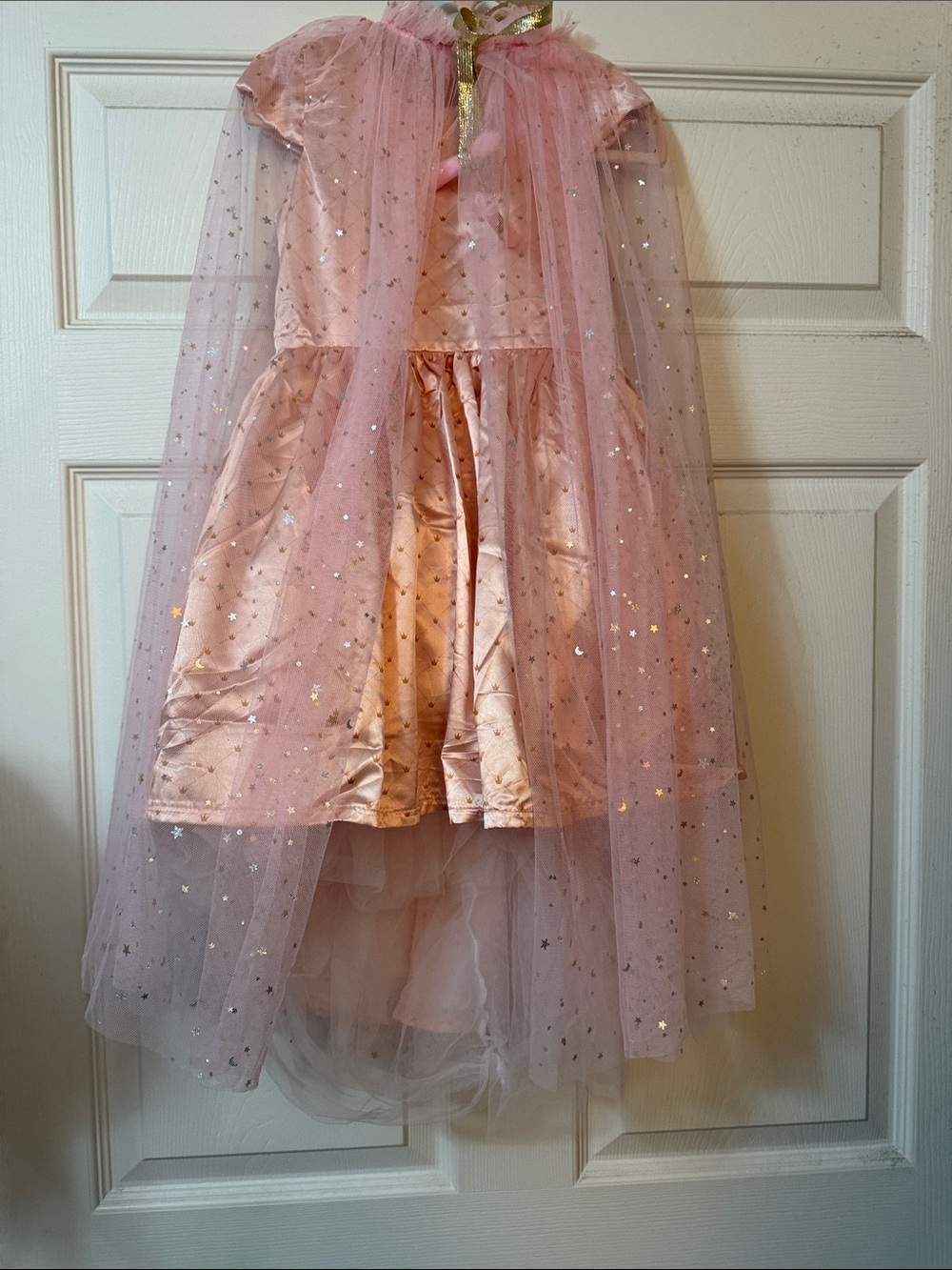 Girls Pink Sparkle Tulle Party Dress with Cape